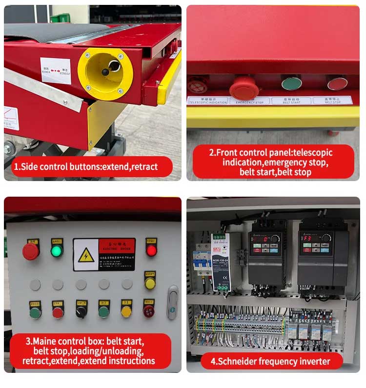 Mobile Telescopic Belt Conveyor Van trailer truck container loading and unloading conveyor