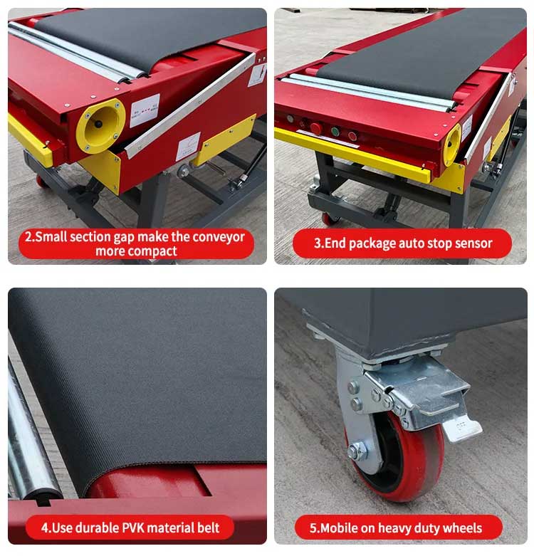 Mobile Telescopic Belt Conveyor Van trailer truck container loading and unloading conveyor