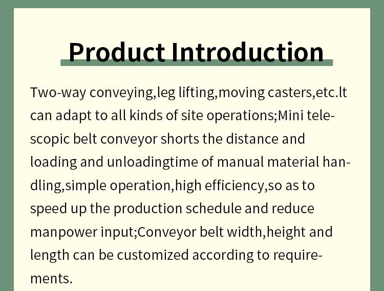 New Arrival High Quality Mobile Telescopic Tensile Belt Conveyor for Trucks Container Unloading