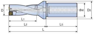 2180-25T2-06 2D 0.71" Double Inner Cooling Holes Indexable Drill