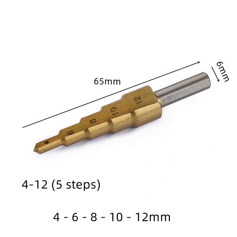 6PC Pagoda Drill titanium Step Drill Bit Set Saw Tooth Drill Bits 10Pcs