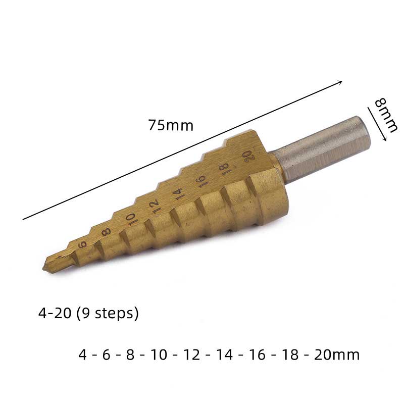 6PC Pagoda Drill titanium Step Drill Bit Set Saw Tooth Drill Bits 10Pcs