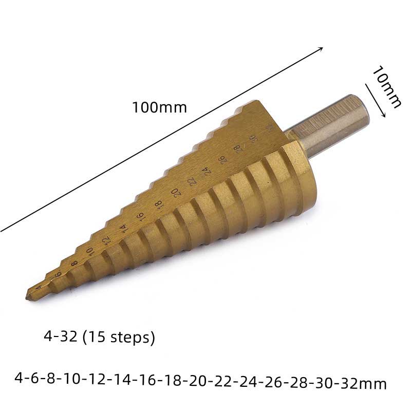 6PC Pagoda Drill titanium Step Drill Bit Set Saw Tooth Drill Bits 10Pcs