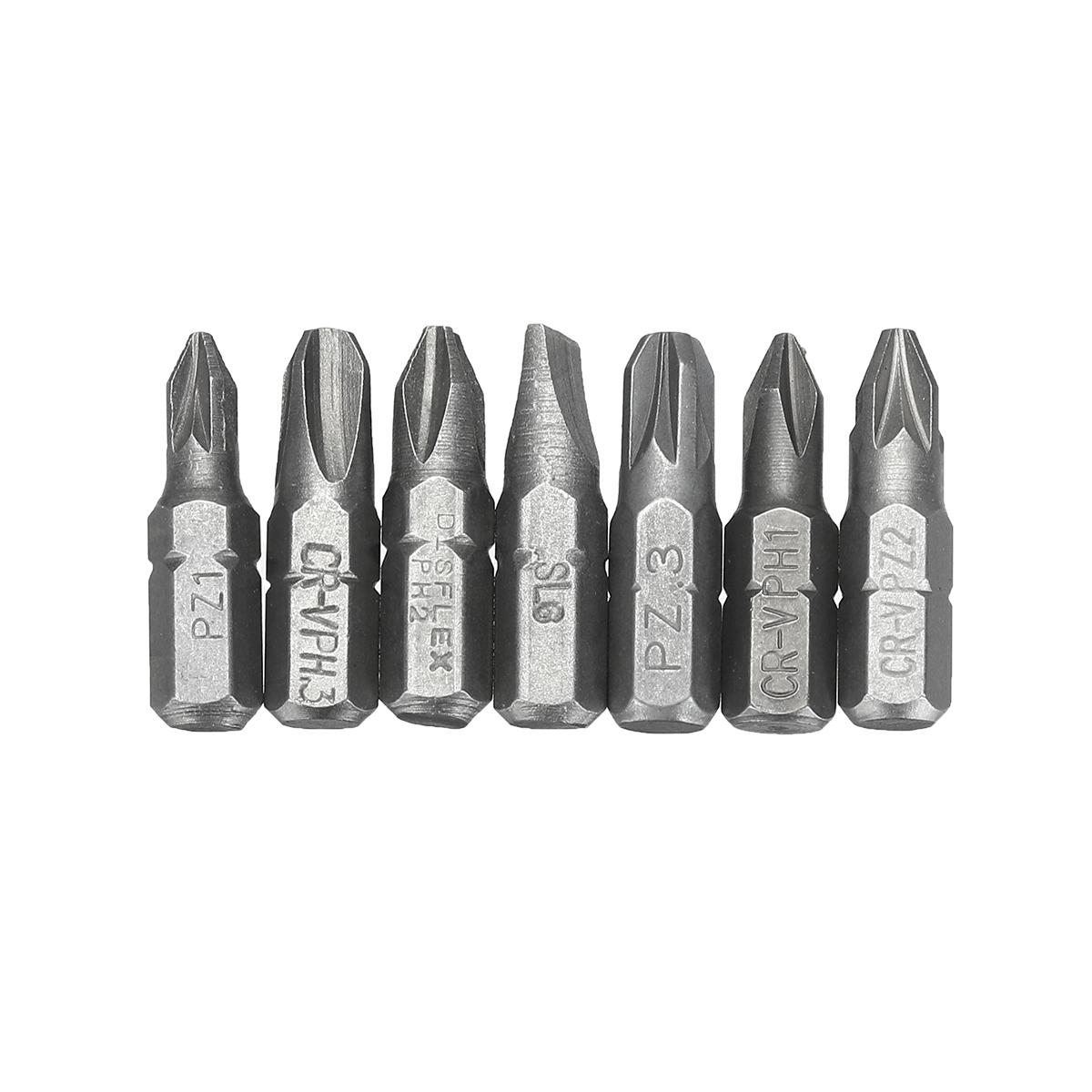 18PCS Drill Bit Set Phillips Pozidriv Slotted Bits  Twist Drill and Countersink Bit with 60mm Extension Rod with Plastic Storage Box