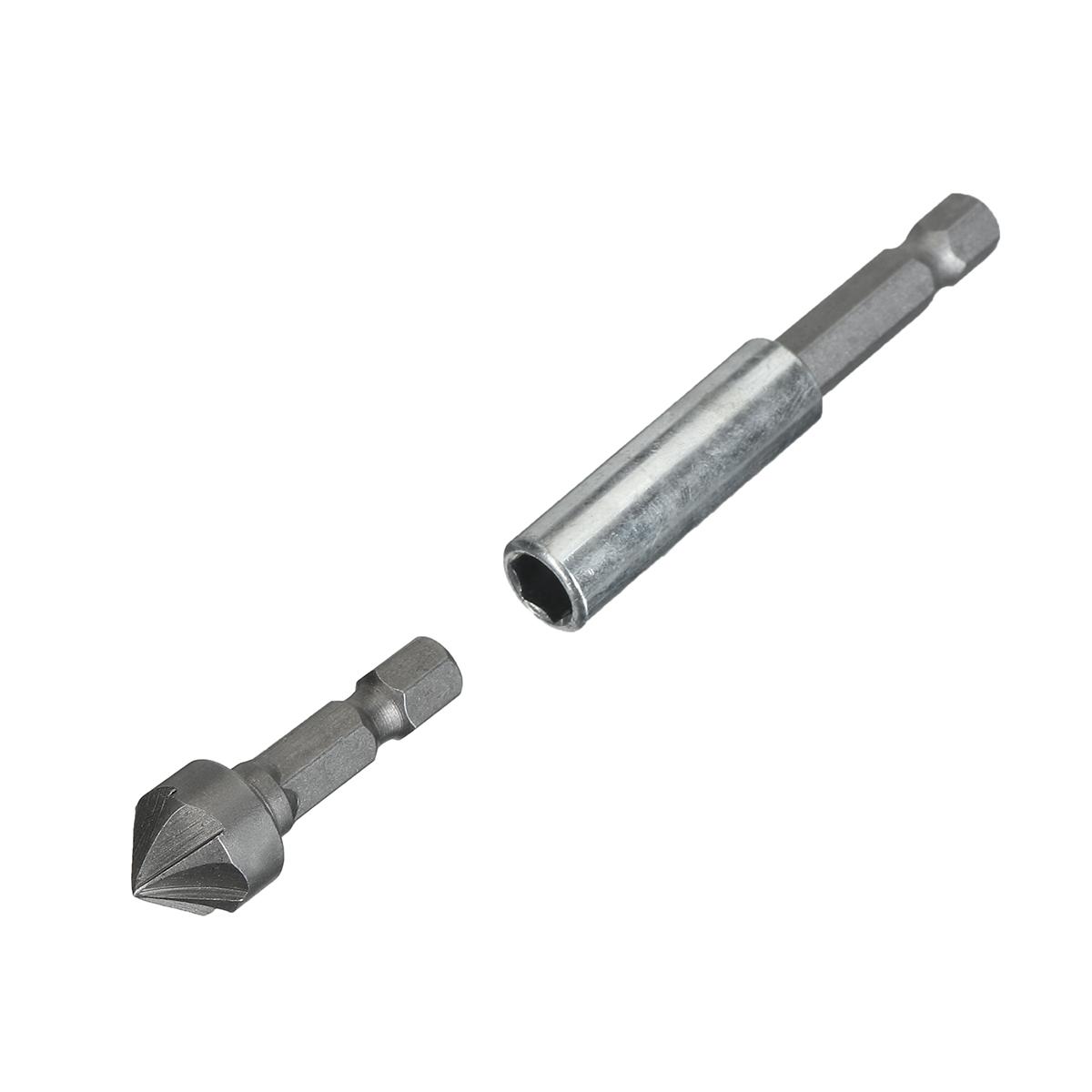 18PCS Drill Bit Set Phillips Pozidriv Slotted Bits  Twist Drill and Countersink Bit with 60mm Extension Rod with Plastic Storage Box