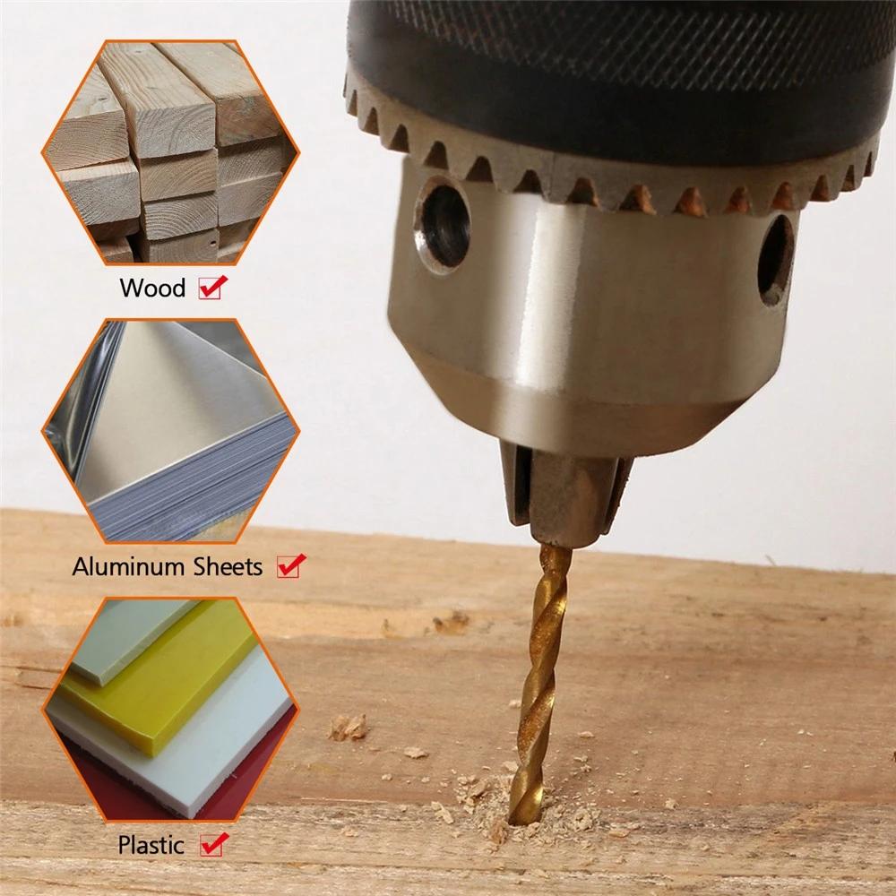 60PCS 1/1.5/2/2.5/3/3.5mm High Speed Steel Twist Drill Bit Professional Titanium Coated Drill Bit Tools Quality Power Tools
