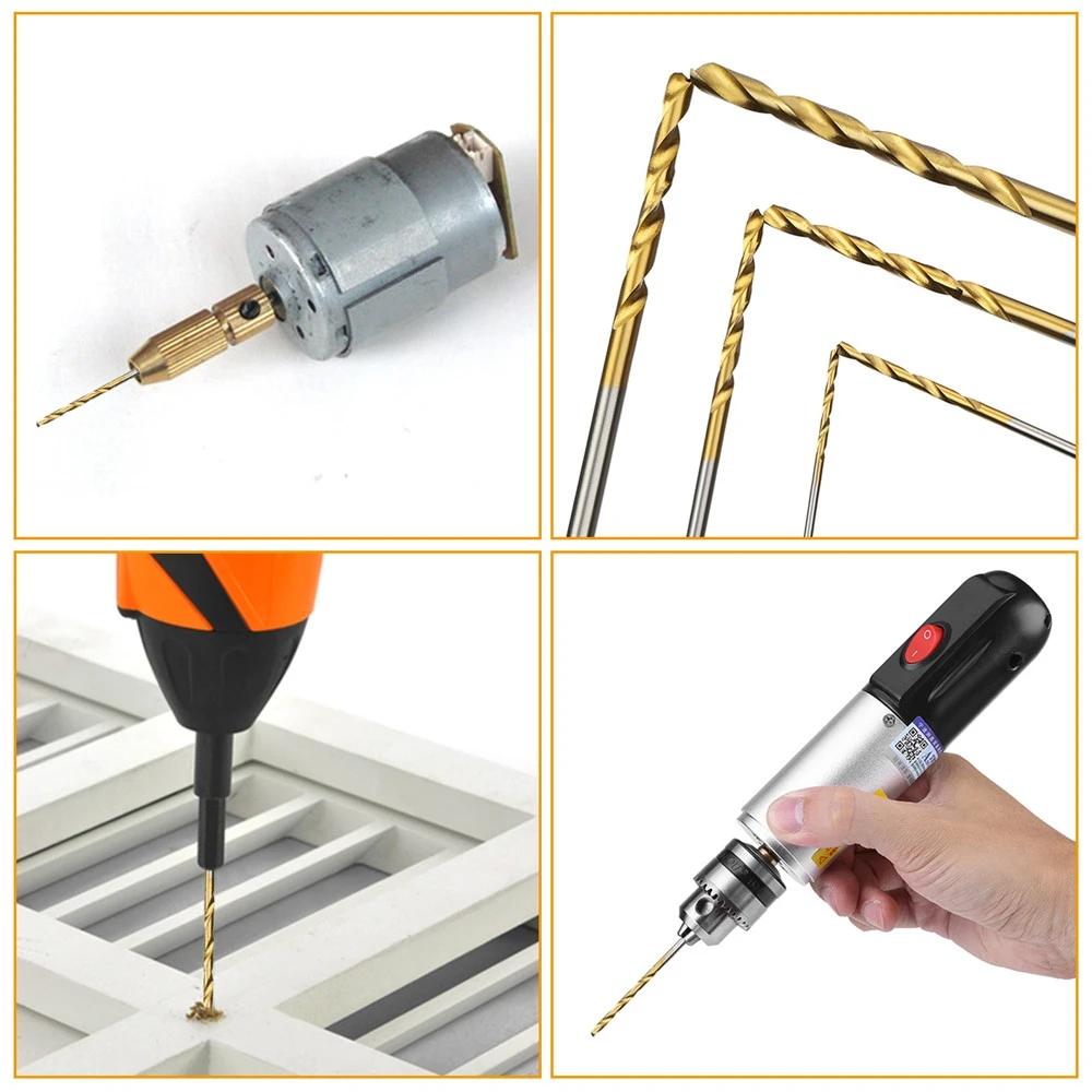 60PCS 1/1.5/2/2.5/3/3.5mm High Speed Steel Twist Drill Bit Professional Titanium Coated Drill Bit Tools Quality Power Tools