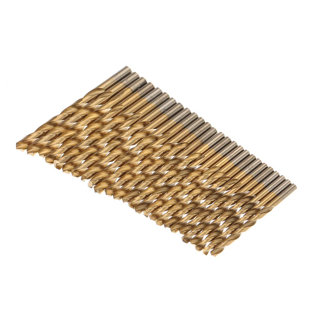 Socoje 115pcs Titanium Plating Twist Drill Bit Set 1/16-1/2 Inch Round Shank Twist Drill For Quick Wood Metal Drilling