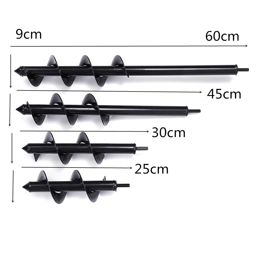 9x25/30/45/60cm Garden Auger Small Earth Planter Drill Bit Post Hole Digger Earth Planting Auger Drill Bit for Electric Drill