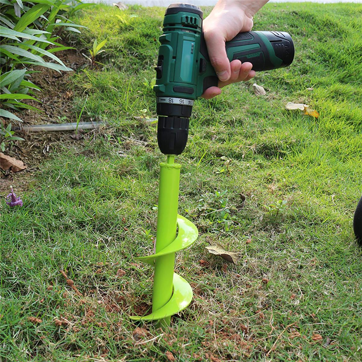 Electric Power Garden Auger Drill Bits Earth Planter Spiral Post Hole Digger Kit