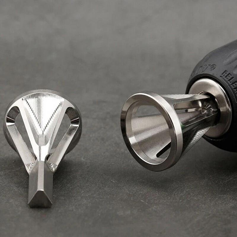 Deburring External Chamfering Tool Triangular Handle / Hexagonal Handle Pagoda Metal Steel Step Drill Bit Hole Drill Conical Drill Countersink Hole