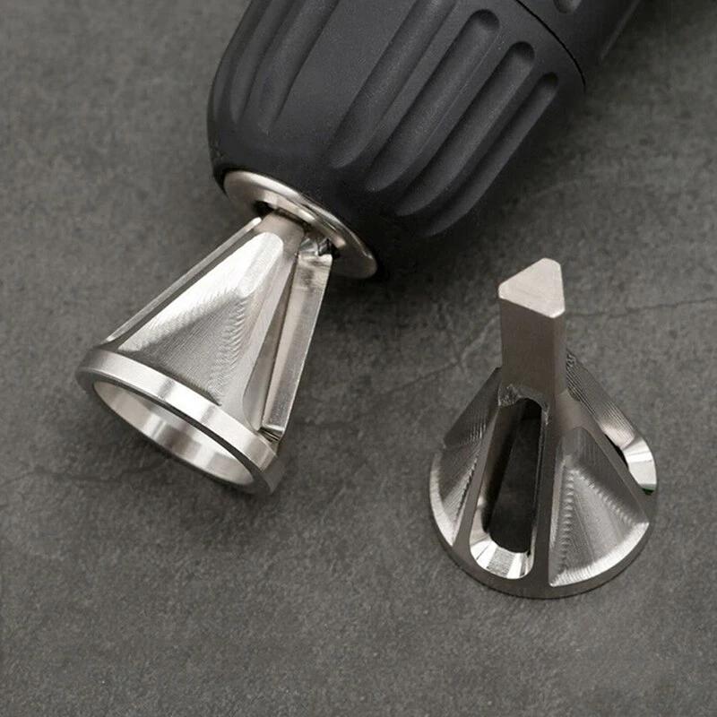Deburring External Chamfering Tool Triangular Handle / Hexagonal Handle Pagoda Metal Steel Step Drill Bit Hole Drill Conical Drill Countersink Hole