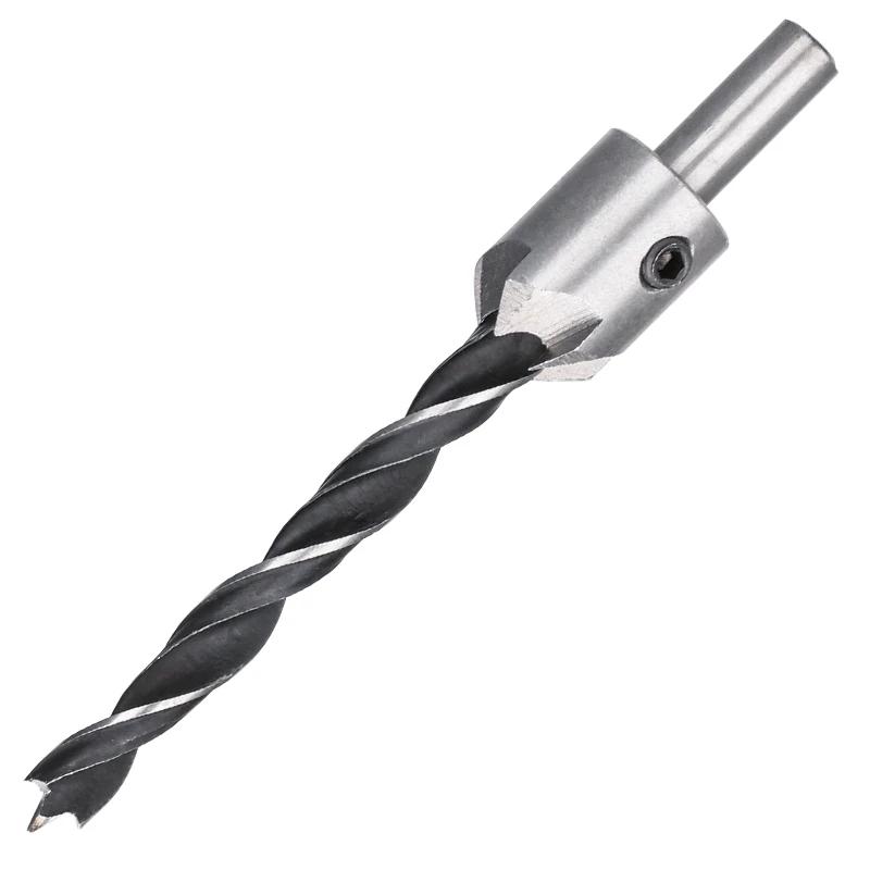 4pcs 3mm-6mm  Countersink Drill Bit Set Reamer Woodworking Chamfer Drill Counterbore Pliot Hole Cutter Screw Hole Drill