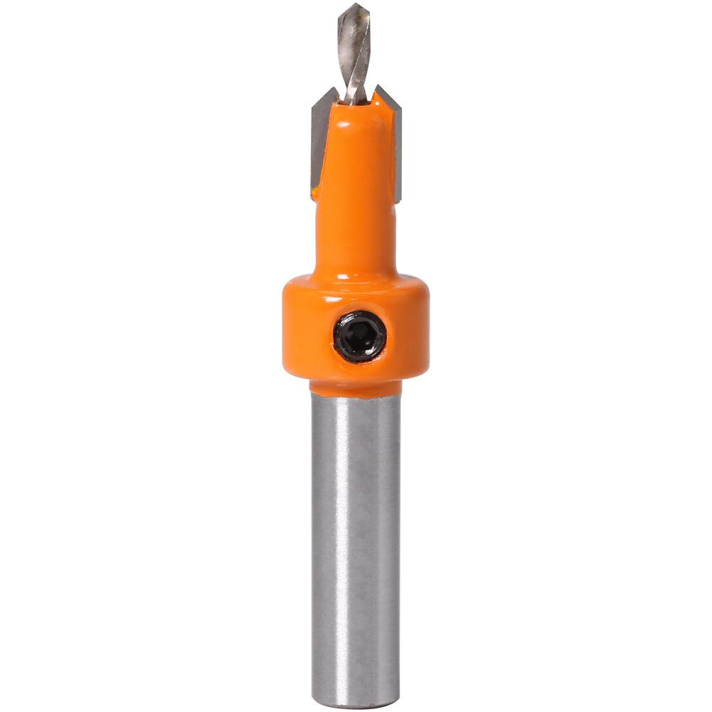 7PCS 8/10mm Shank  Woodworking Step Drill Countersink Router Bit Set Screw Extractor Remon Demolition for Wood Milling Cutter