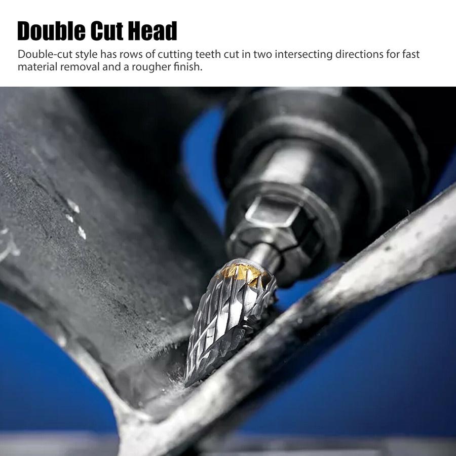Carbide Burr Set Compatible with Dremel 1/8 Shank 20PCS Die Grinder Rotary Tool Rasp Wood Carving Bits Accessories