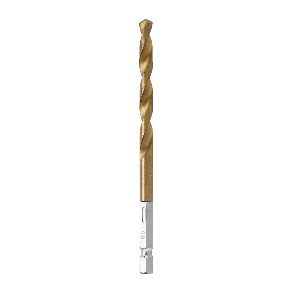 Socoje DB-T2 13pcs 1.5-6.5mm  Titanium Coated 1/4 Inch Hex Shank Twist Drill Bit Set