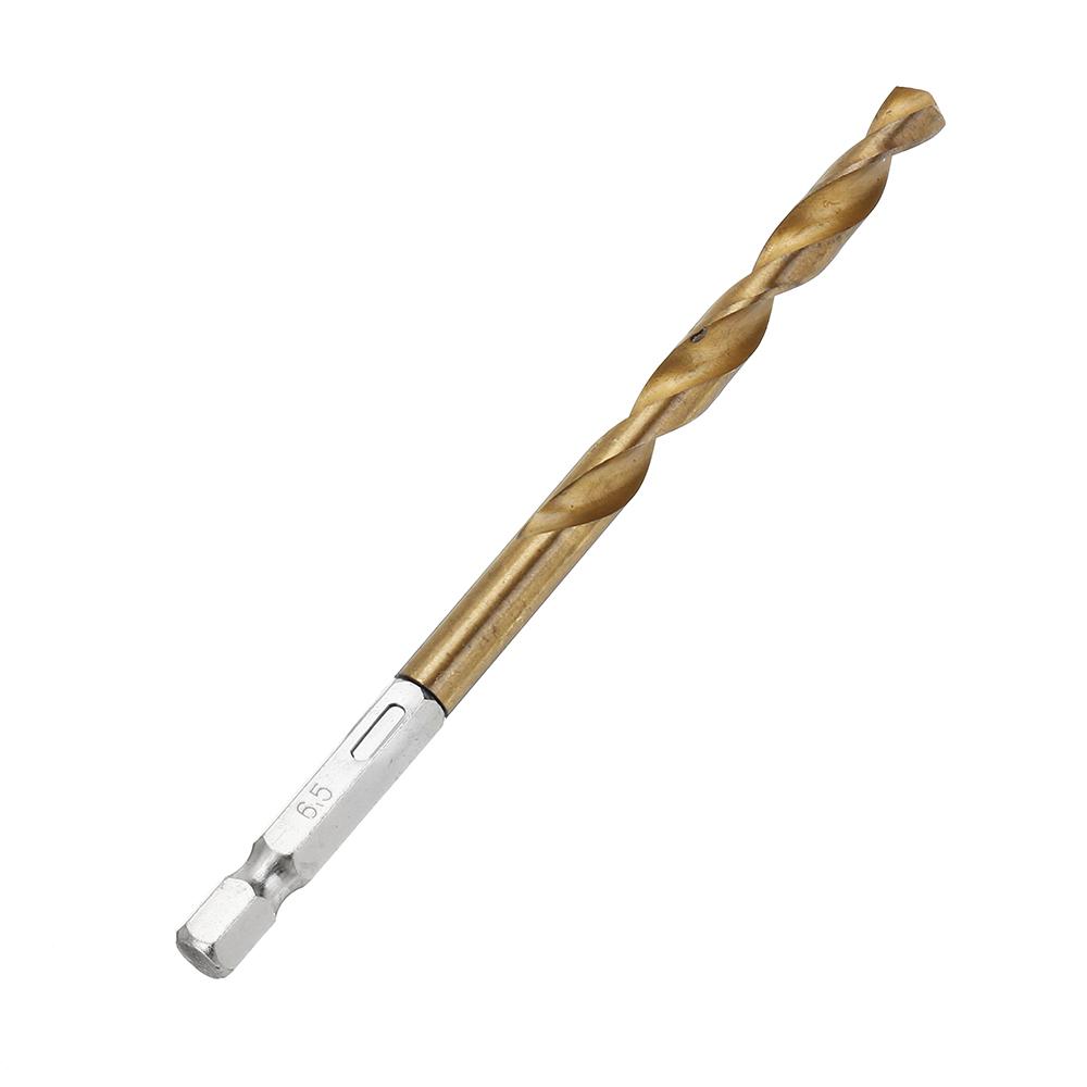 Socoje DB-T2 13pcs 1.5-6.5mm  Titanium Coated 1/4 Inch Hex Shank Twist Drill Bit Set