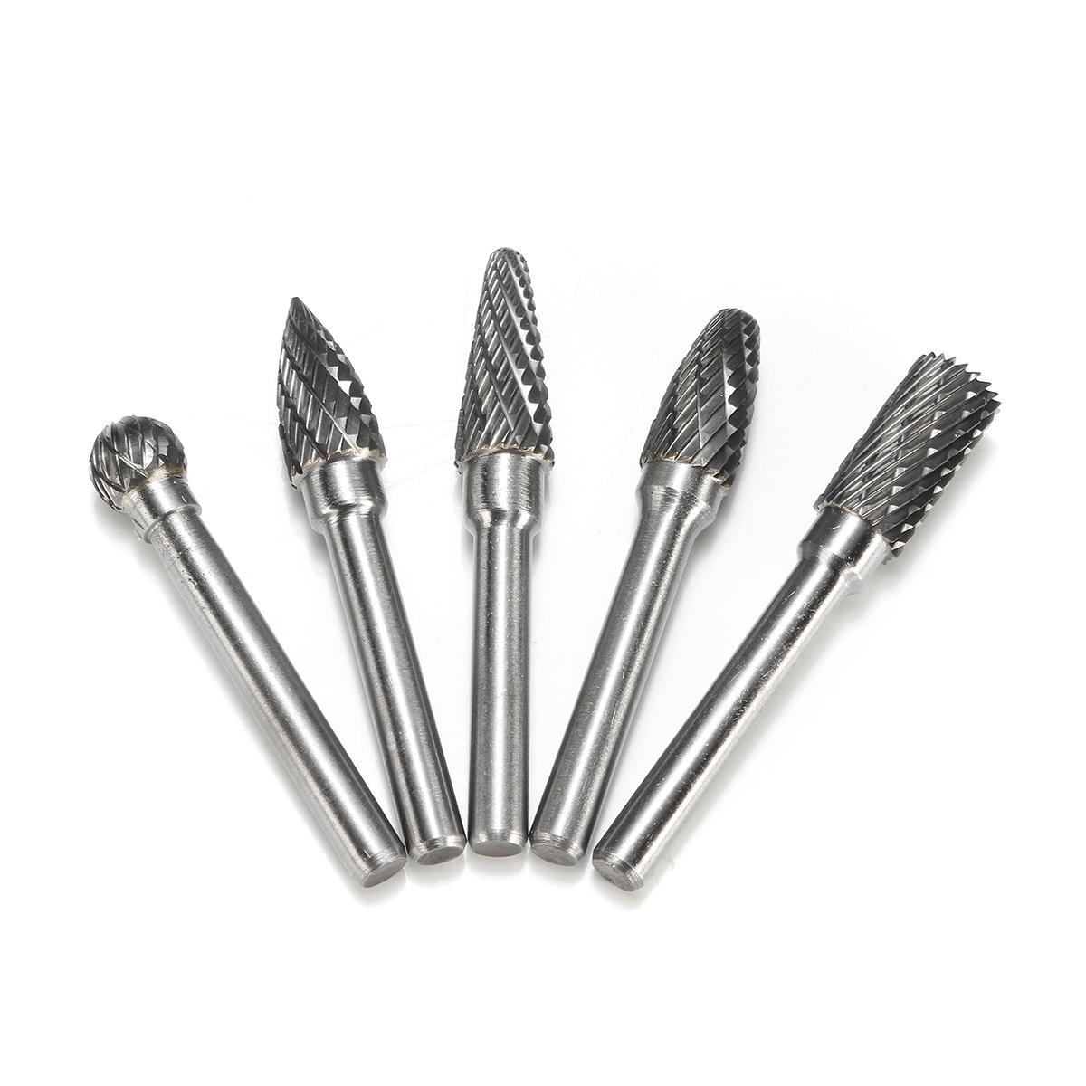 Socoje RB29 5pcs 6mm Shank Tungsten Carbide Burr Rotary Cutter file Set Engraving Tool