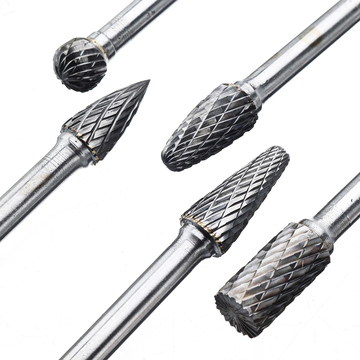 Socoje RB29 5pcs 6mm Shank Tungsten Carbide Burr Rotary Cutter file Set Engraving Tool
