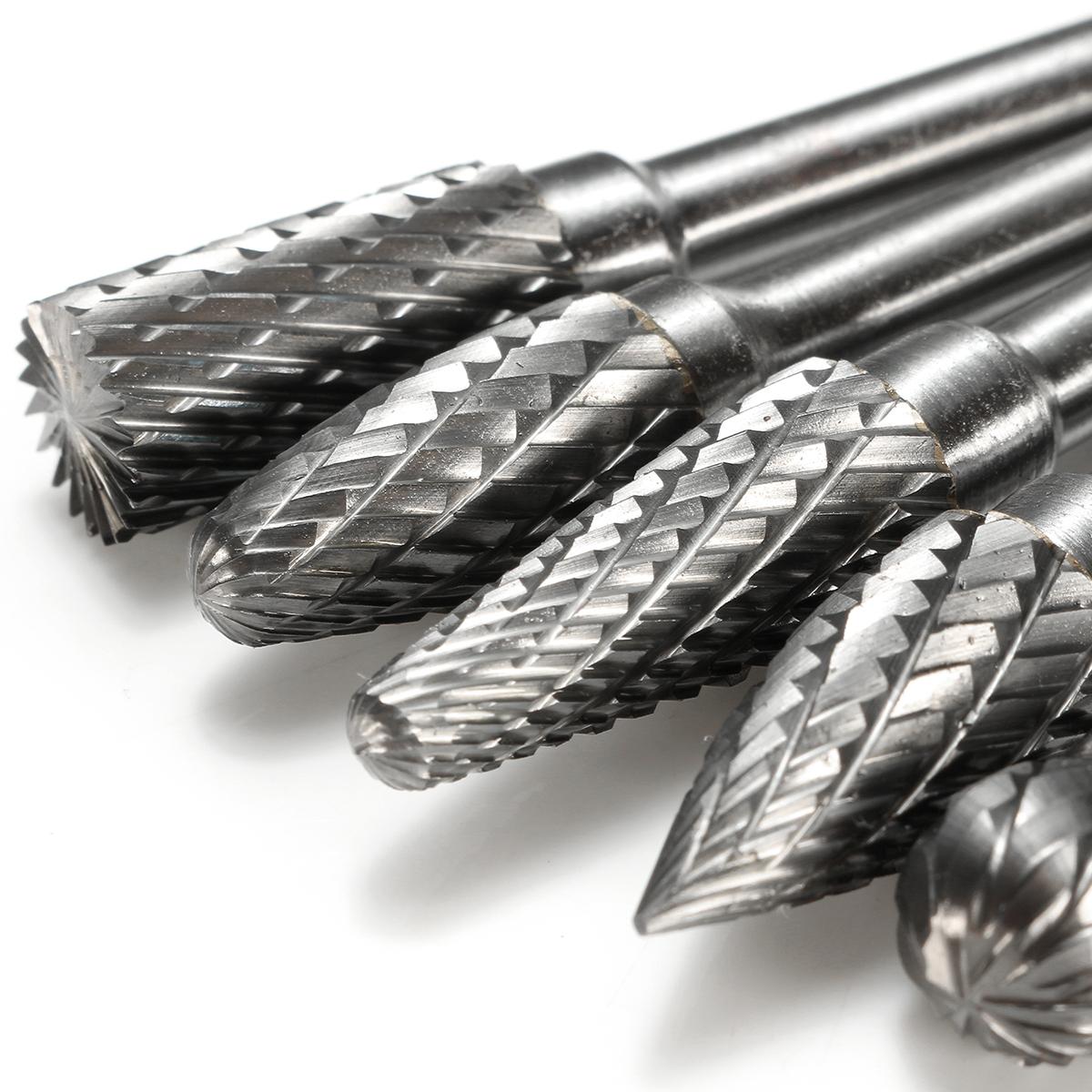 Socoje RB29 5pcs 6mm Shank Tungsten Carbide Burr Rotary Cutter file Set Engraving Tool
