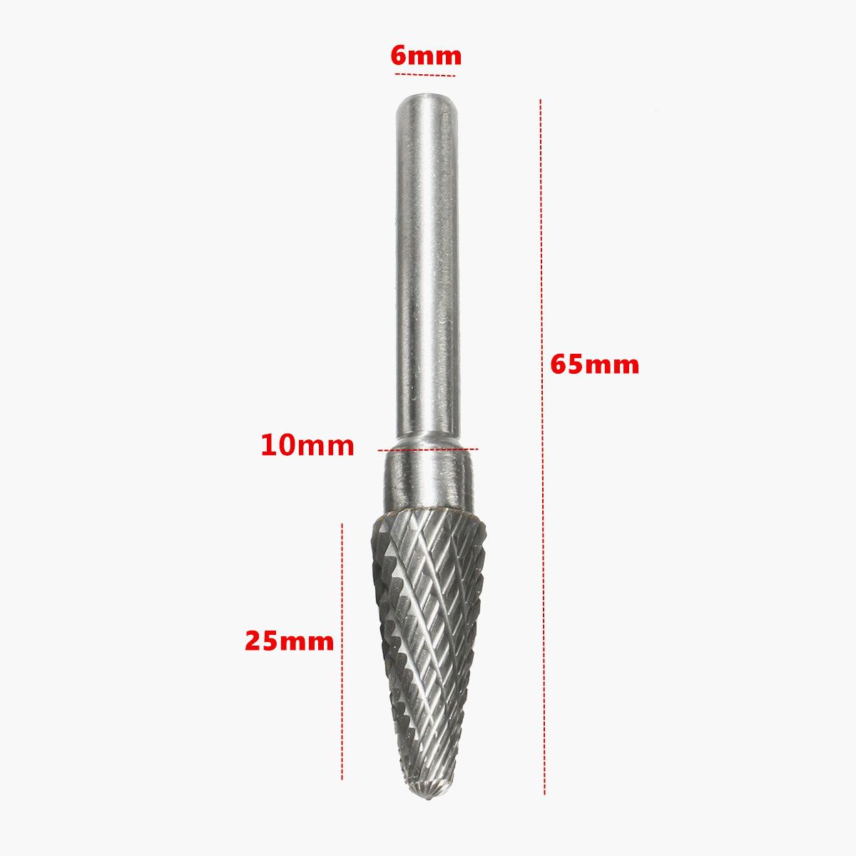 Socoje RB29 5pcs 6mm Shank Tungsten Carbide Burr Rotary Cutter file Set Engraving Tool
