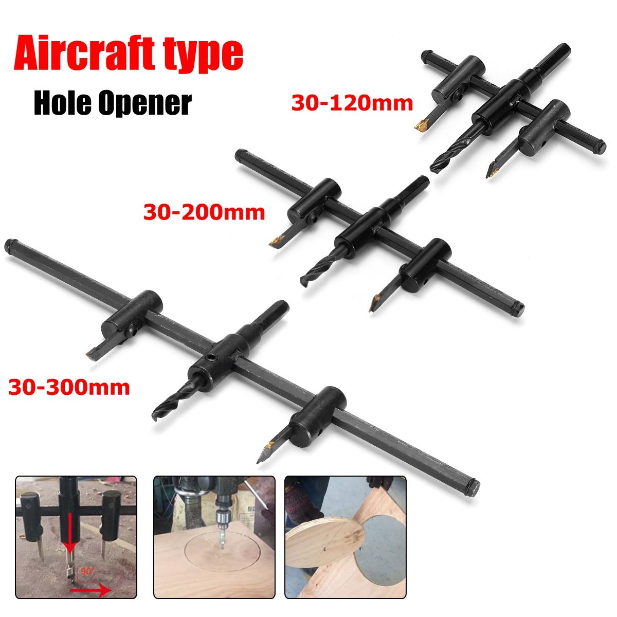 40-120/200/300mm Adjustable Circle Hole Cutter Wood Drywall Drill Bit Saw Round Cutting Blade