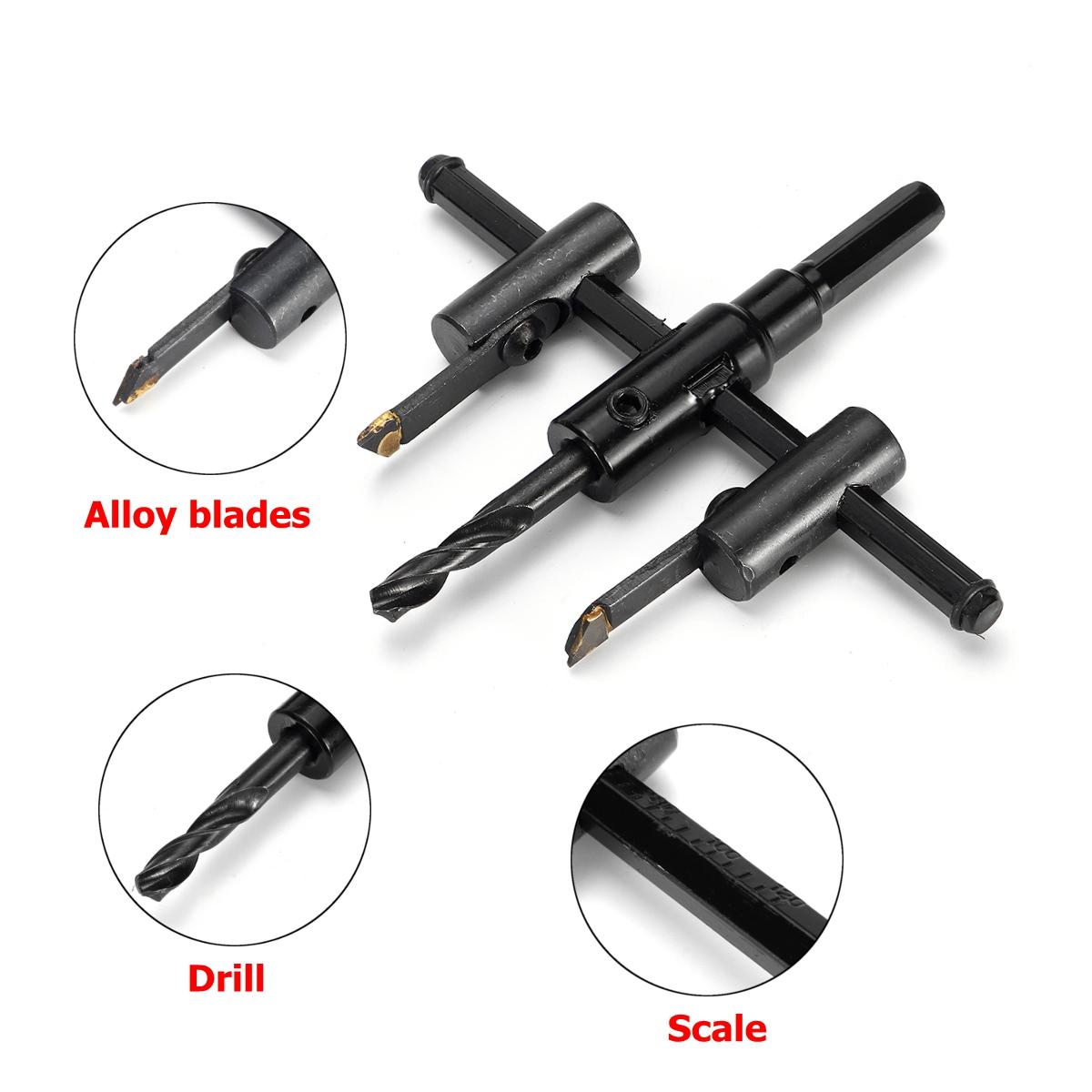 40-120/200/300mm Adjustable Circle Hole Cutter Wood Drywall Drill Bit Saw Round Cutting Blade
