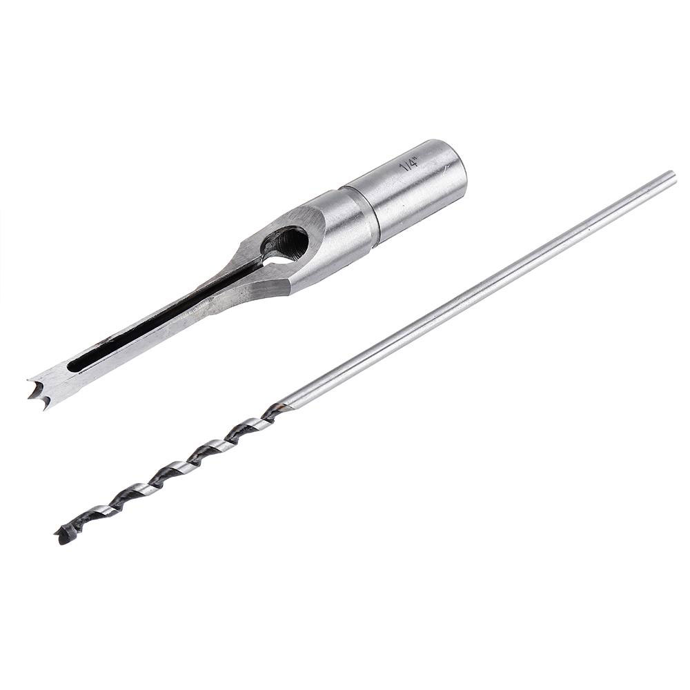 4PCS 6.35/7.94/9.5/12.7mm Woodworking Square Hole Drill Bit Mortising Chisel