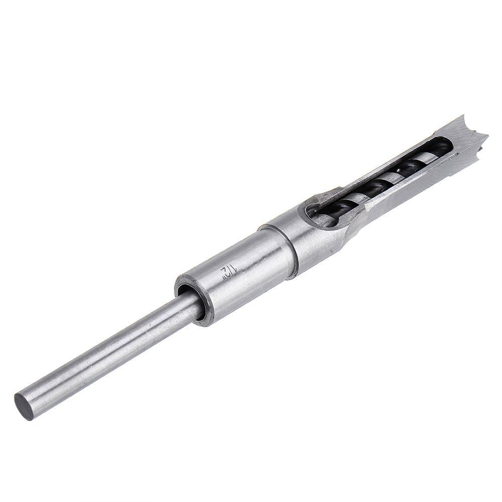 4PCS 6.35/7.94/9.5/12.7mm Woodworking Square Hole Drill Bit Mortising Chisel
