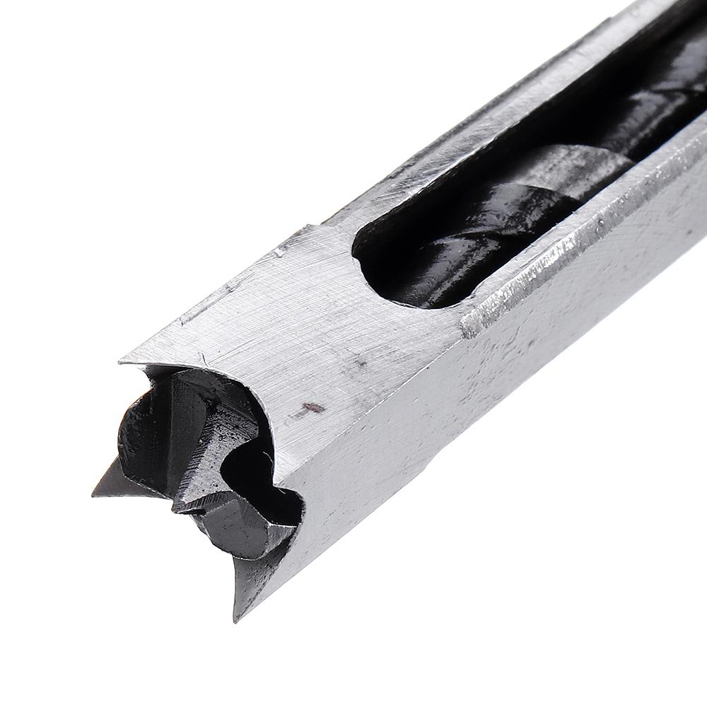 4PCS 6.35/7.94/9.5/12.7mm Woodworking Square Hole Drill Bit Mortising Chisel