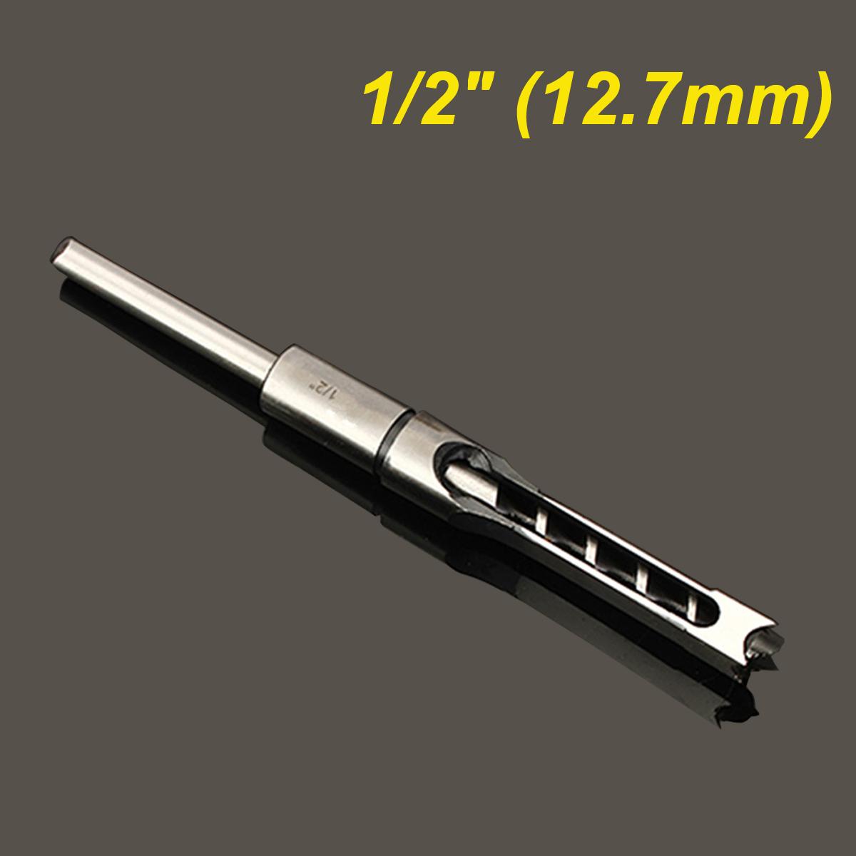 4PCS 6.35/7.94/9.5/12.7mm Woodworking Square Hole Drill Bit Mortising Chisel
