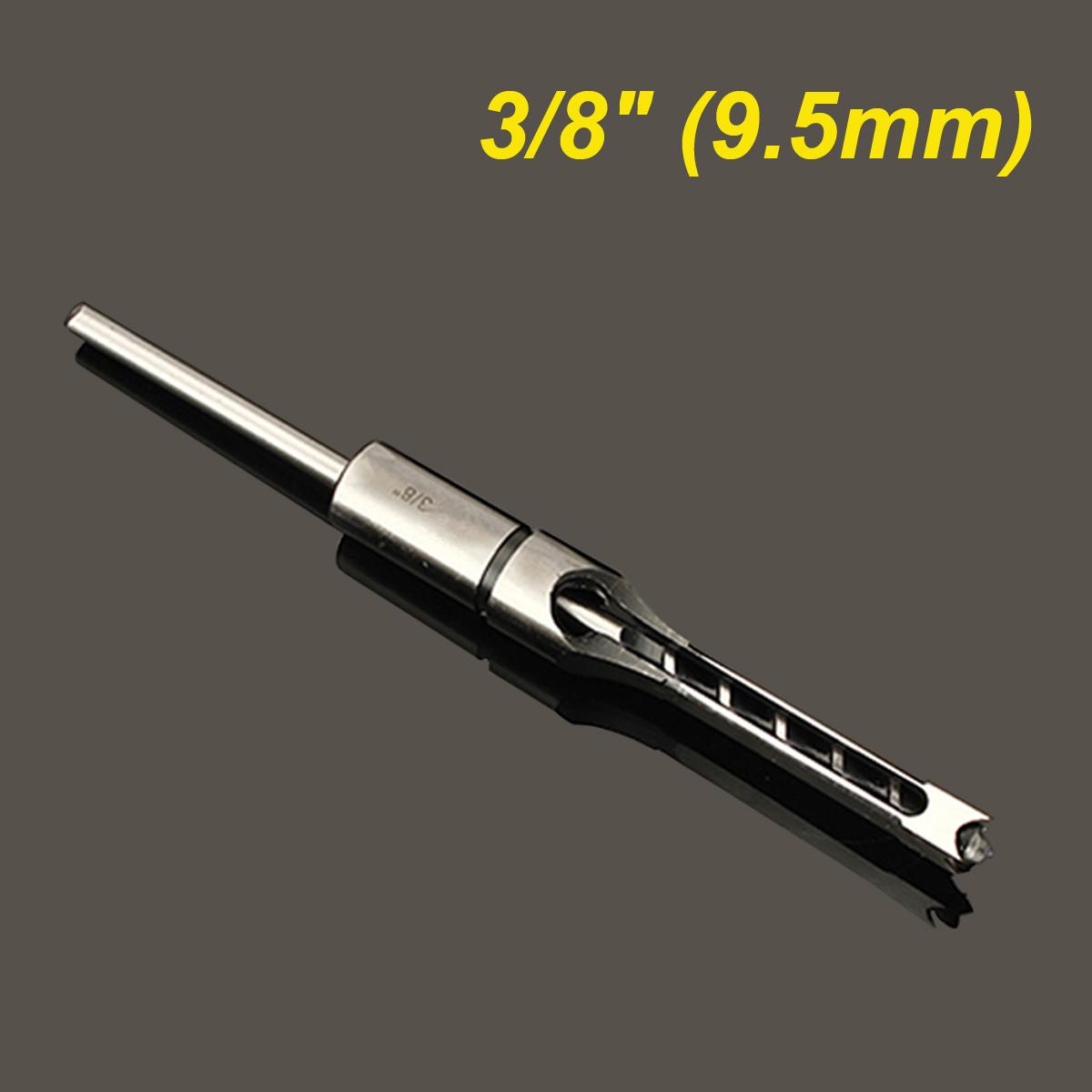 4PCS 6.35/7.94/9.5/12.7mm Woodworking Square Hole Drill Bit Mortising Chisel