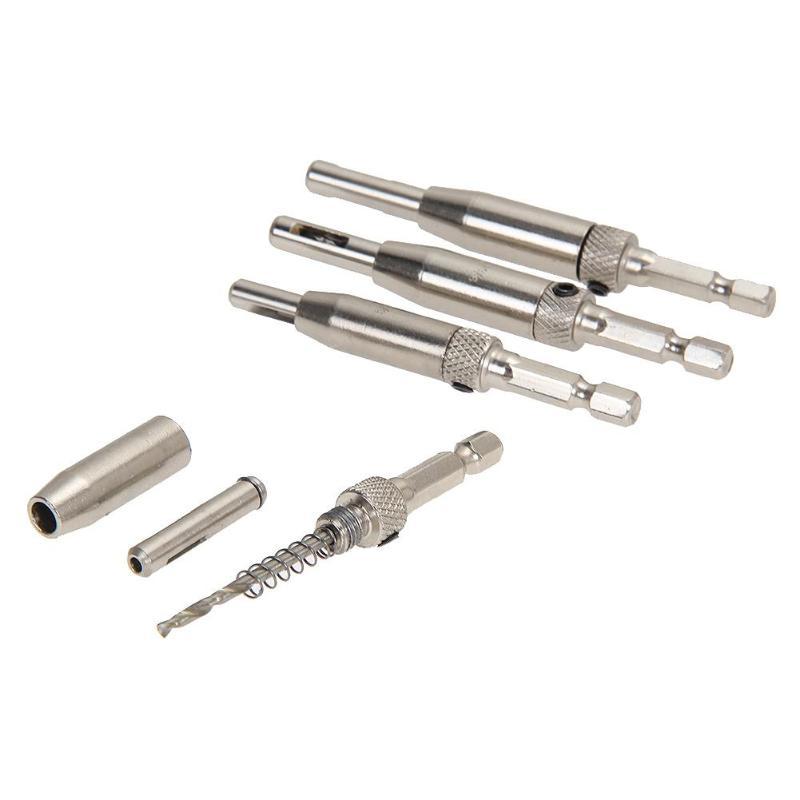 4Pcs  Self Centering Hinge Drill Bit Set for Hinges Drawer Guides Hole Saw Cutter