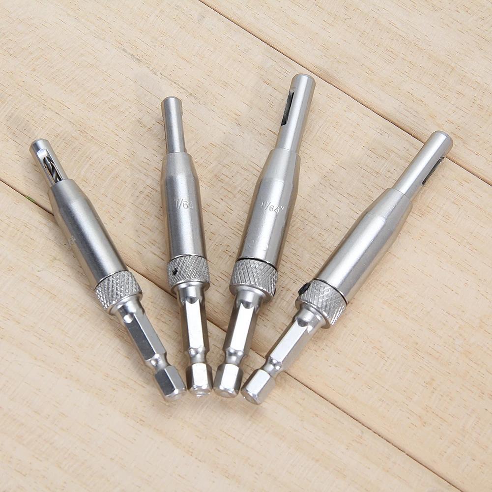 4Pcs  Self Centering Hinge Drill Bit Set for Hinges Drawer Guides Hole Saw Cutter