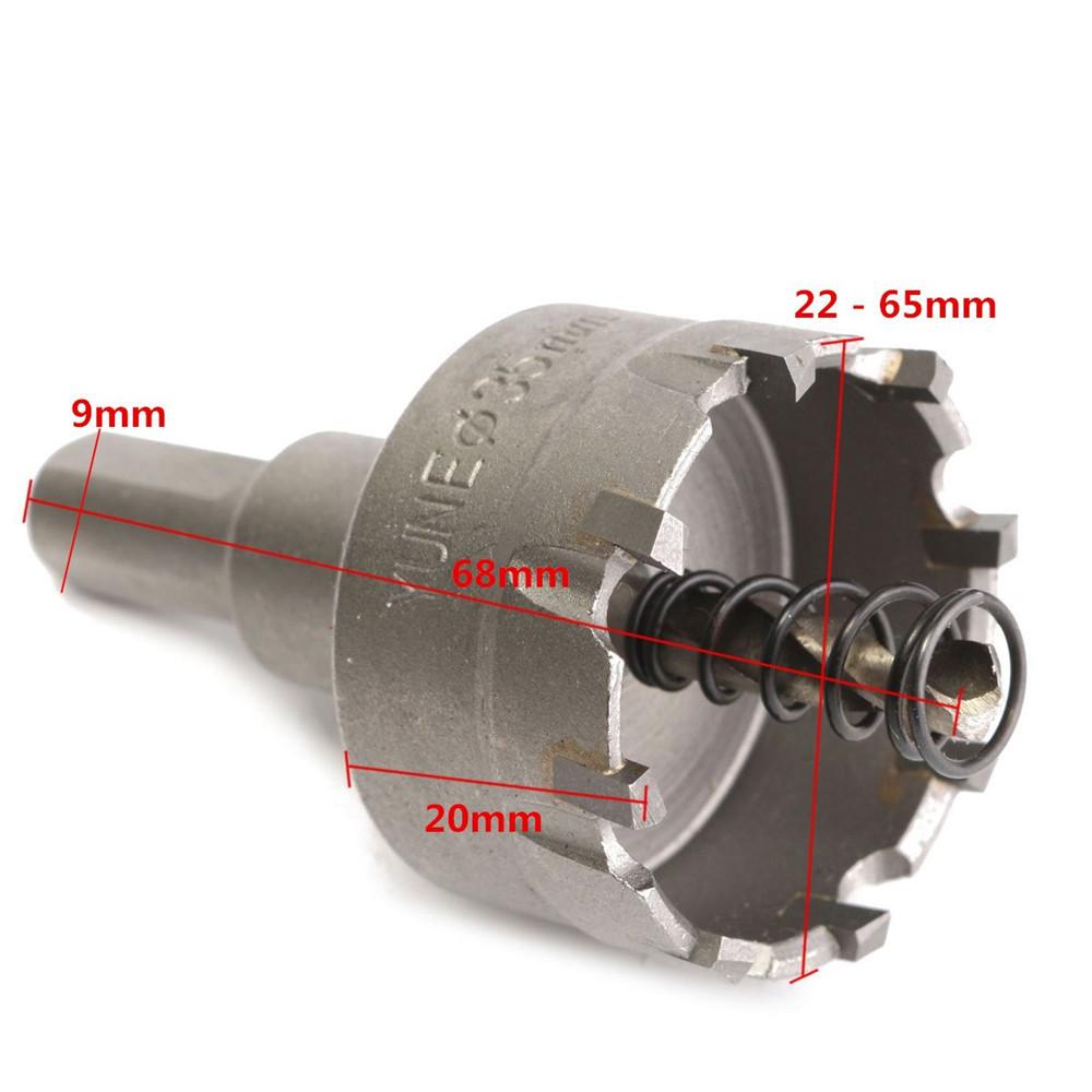 6pcs 22mm-65mm Stainless Steel Carbide Tip Metal Alloy Drill Bits Hole Saw Cutter Set