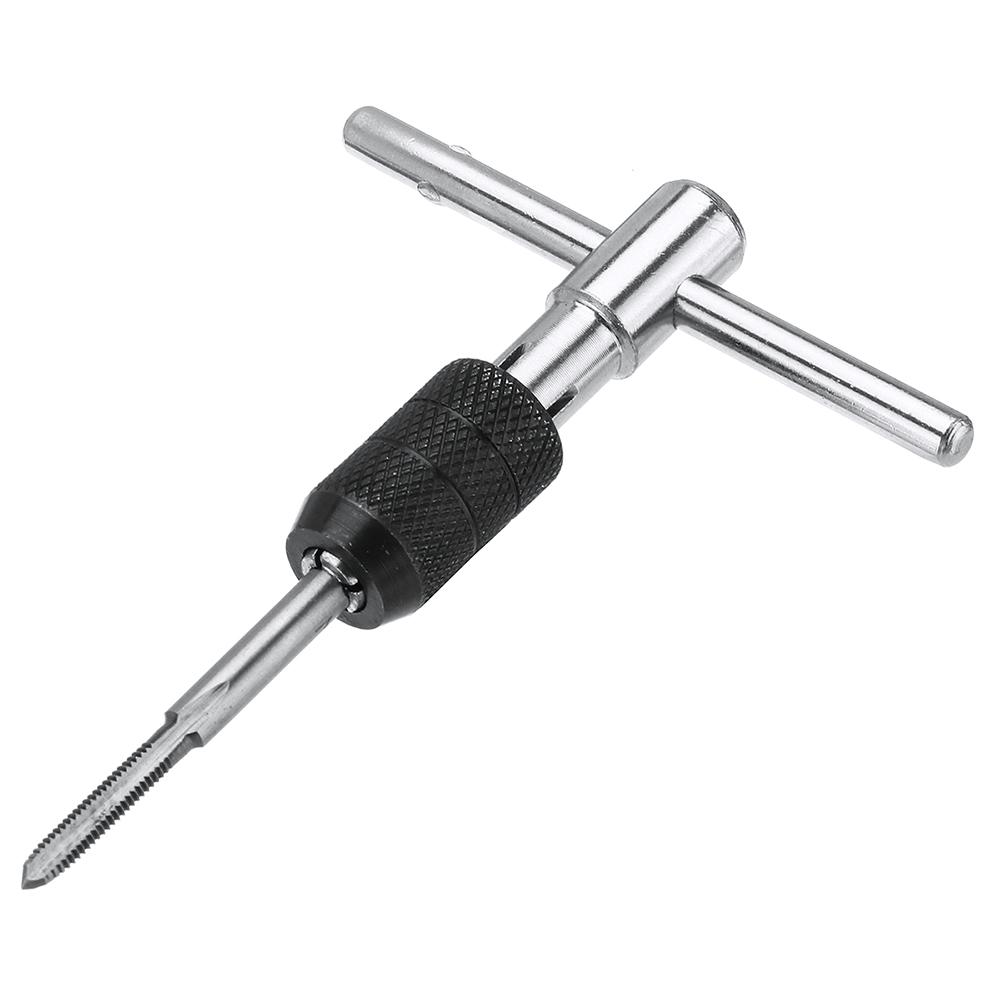 6pcs M3-M8 Tap Drill Set T Handle Ratchet Tap Wrench Machinist Tool With Screw Tap Hand
