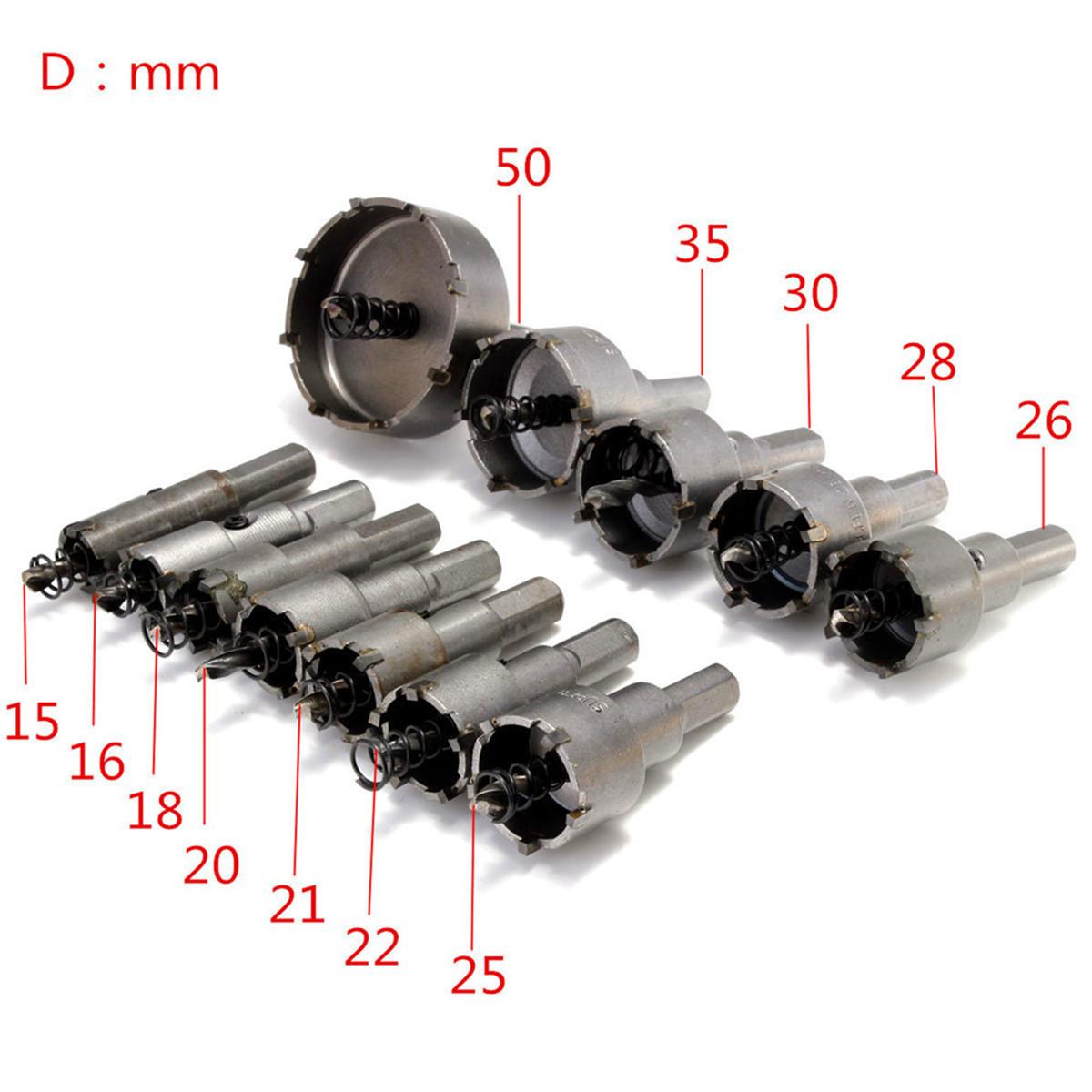 Socoje 12pcs 15mm-50mm Hole Saw Cutter Alloy Drill Bit Set for Wood Metal Cutting