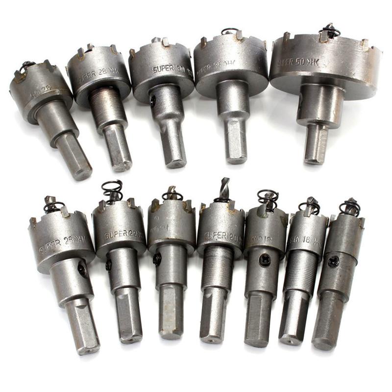 Socoje 12pcs 15mm-50mm Hole Saw Tooth Kit Drill Cutter Alloy Drill Bit Set for Wood Metal Wood Cutting