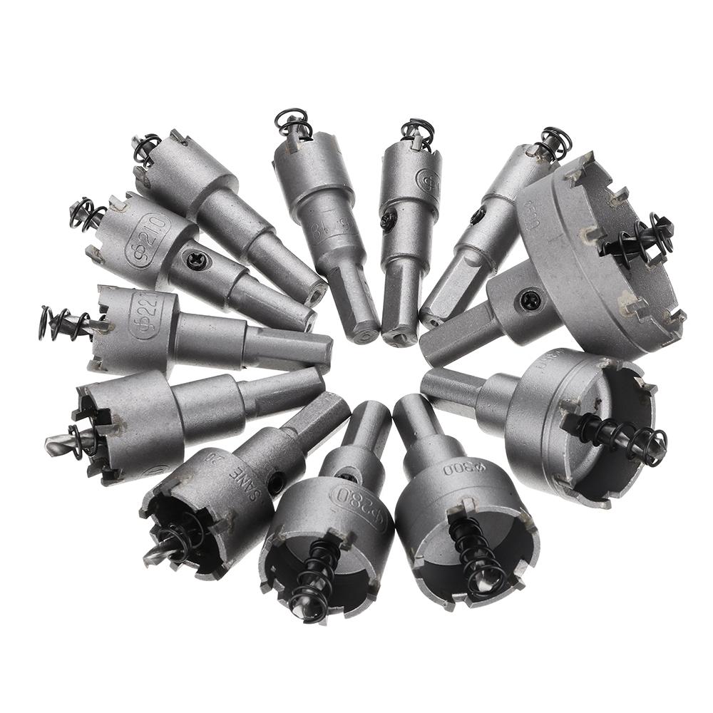Socoje 12pcs 15mm-50mm Hole Saw Tooth Kit Drill Cutter Alloy Drill Bit Set for Wood Metal Wood Cutting