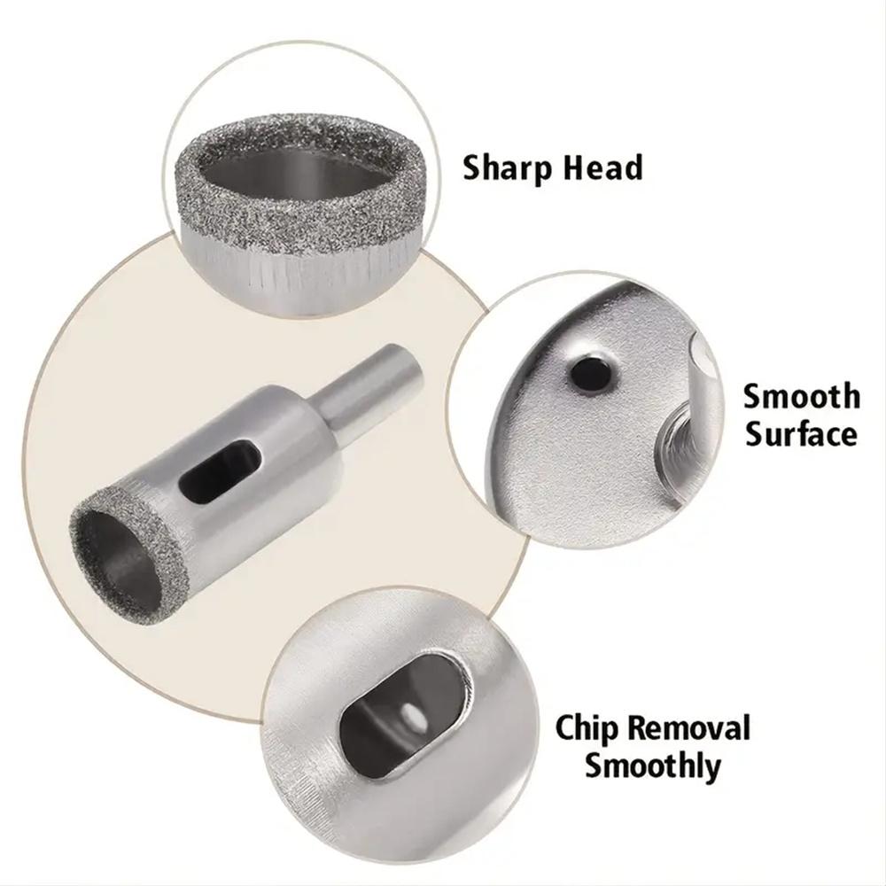 15PCS 15mm-50mm Diamond Drill Bits Hole Saw Diamond Drill Bit Set For Diamond Coating Carbon Steel For Glass Ceramics Porcelain Ceramic Tile