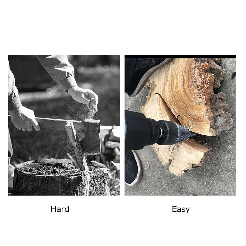 1Pc Socoje 32/42mm  Round/Square/Hexagonal Shank Firewood Drill Bit Splitter Wood Split Cone Drill Bit For Tree Cutting