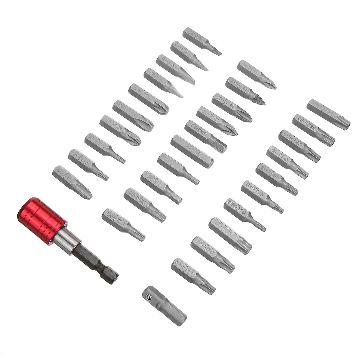 25mm 1/4  32PCS Torx Screwdriver Bits Set Chrome-vanadium Steel, Plastic Boxed, 30 Tips