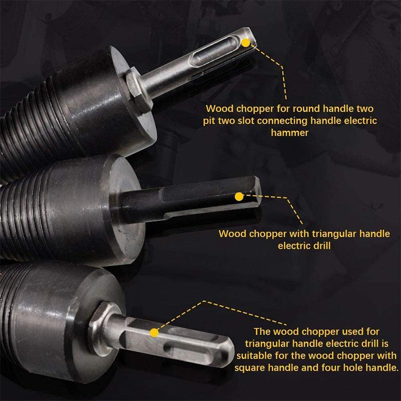 4Pcs 32/42mm Round/Square/Hexagonal Shank Firewood Drill Bit Splitter Wood Split Cone Drill Bit For Tree Cutting
