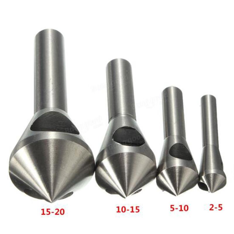 4pcs Set Titanium Countersink Deburring Drill Taper Hole Cutter Steel/Aluminum Countersunk Head Chamfering Tools 2-5-10-15-20