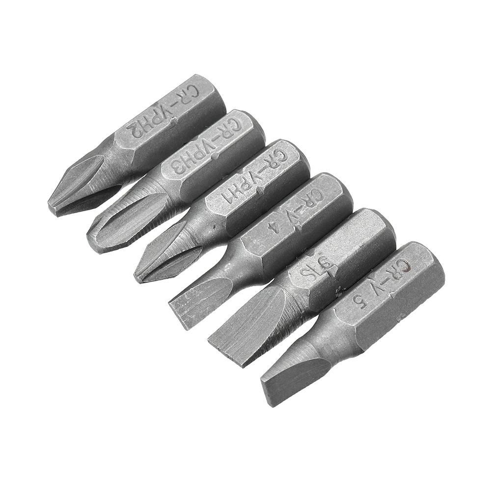7PCS Precision Screwdriver Bit Set with 25mm Length PH1 PH2 PH3 SL4 SL5 SL6 Bits and 60mm Extension Bar Universal CRV Material Compatible