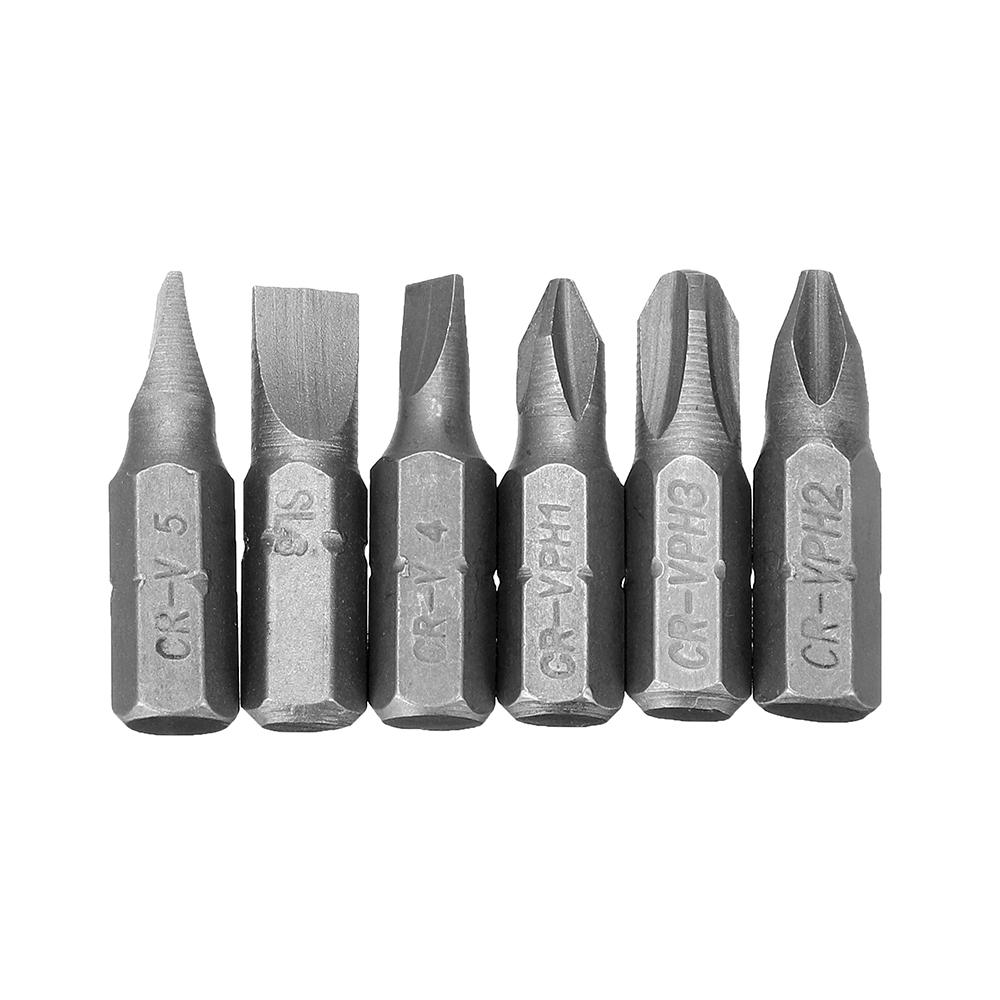 7PCS Precision Screwdriver Bit Set with 25mm Length PH1 PH2 PH3 SL4 SL5 SL6 Bits and 60mm Extension Bar Universal CRV Material Compatible