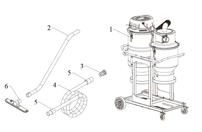 Double Dust Canister Industrial Vacuum Cleaner