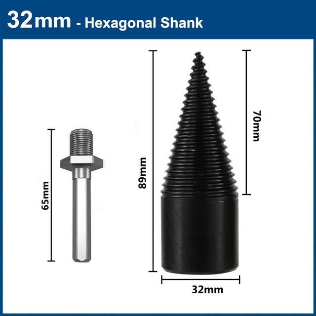 2PCS 32mm Fire Splitting Drill Bit Screw Cone Driver Splitter Camping