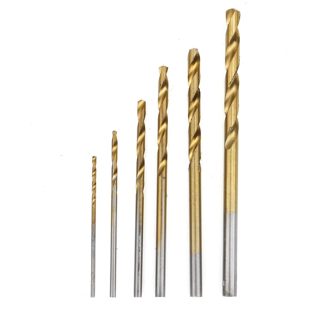60PCS 1mm/1.5mm/ 2mm/2.5mm/3mm/3.5mm Titanium-Coated High-Speed Steel Twist Drill Bit Set Diverse Sizes Precision Crafted Drilling Tool