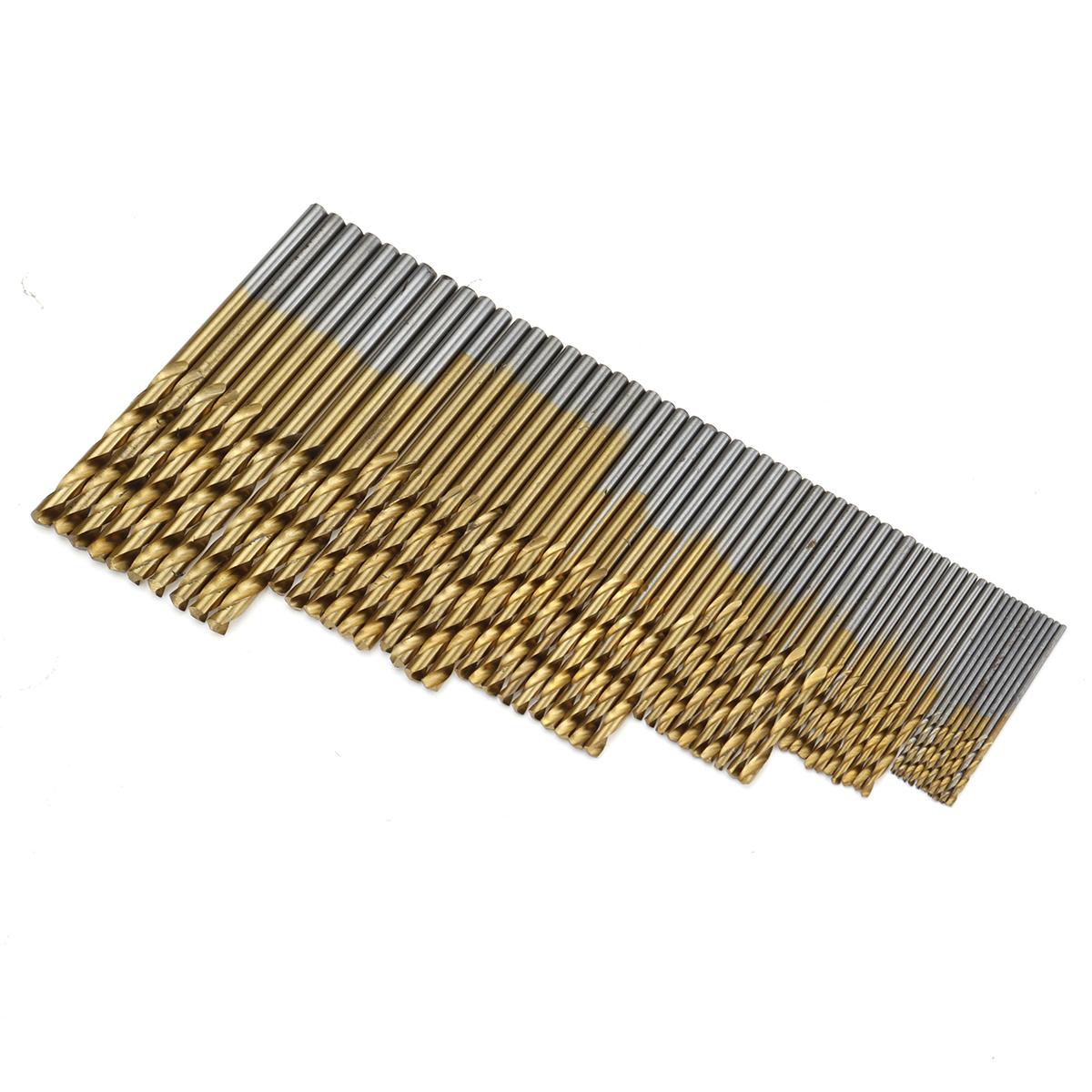 60PCS 1mm/1.5mm/ 2mm/2.5mm/3mm/3.5mm Titanium-Coated High-Speed Steel Twist Drill Bit Set Diverse Sizes Precision Crafted Drilling Tool